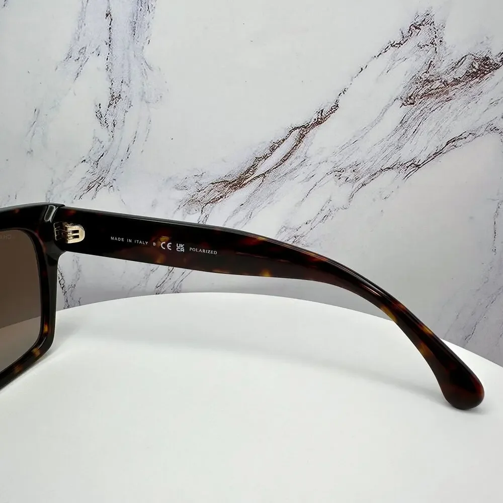 New CHANEL Sunglasses Brown Butterfly Gold Polarized Brown Lens - Picture 10 of 16